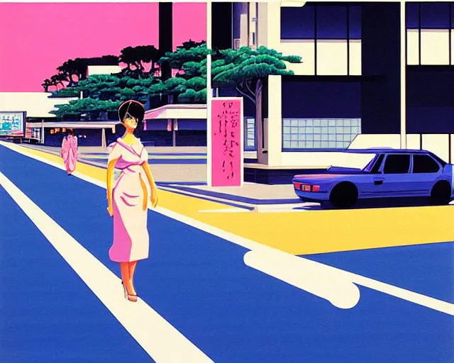 Prompt: a painting by Hiroshi Nagai