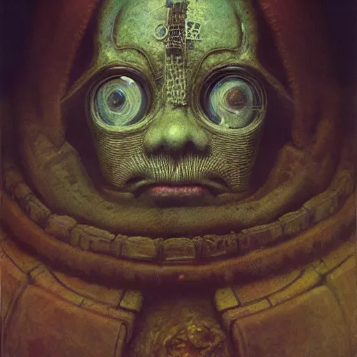 Image similar to style by millais, ( ( ( ( ( ( ( ( by beksinski ) ) ) ) ) ) ) ), portrait painting of mechanical yokai, 8 k, highly detailed, octane render, by millais,