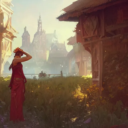 Image similar to A woman is humiliated by an entire village. Elegant, intricate, digital painting, artstation, concept art, smooth, sharp focus, illustration, art by artgerm and greg rutkowski and alphonse mucha