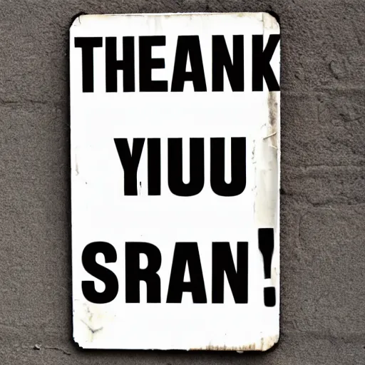 Image similar to thank you sign.