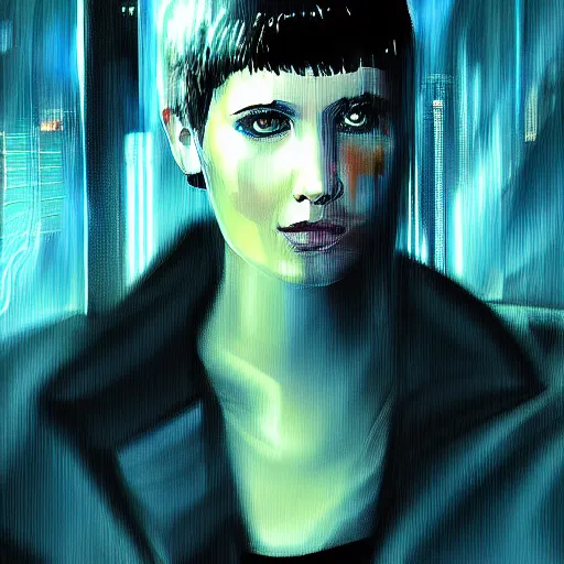 Prompt: Rachael from blade runner digital painting high quality