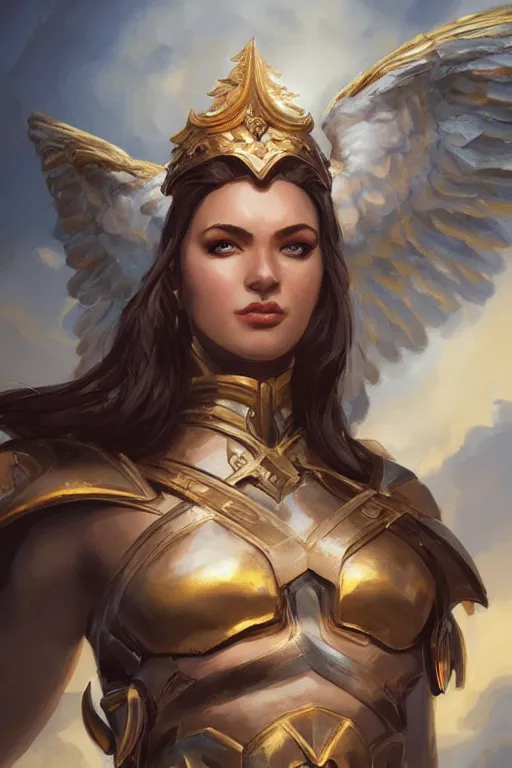 Image similar to amazon valkyrie athena, d & d, fantasy, portrait, highly detailed, headshot, digital painting, trending on artstation, concept art, sharp focus, illustration, art by artgerm and greg rutkowski and magali villeneuve