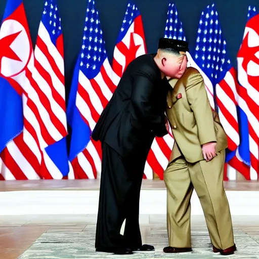 Image similar to Joe Biden Kissing Kim Jong Un