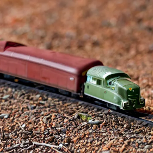 Prompt: macro photography of ho scale 1 : 8 7 miniature person