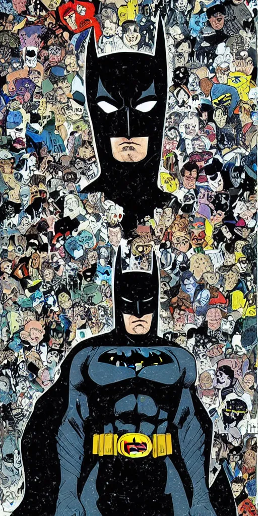 Image similar to portrait of batman, by neil gaiman