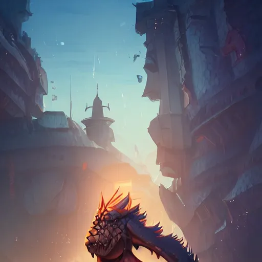 Image similar to portrait of an antropomorphic crocodile knight, mattepainting concept blizzard pixar maya engine on cold night stylized background splash comics global illumination lighting artstation lois van baarle, ilya kuvshinov, rossdraws