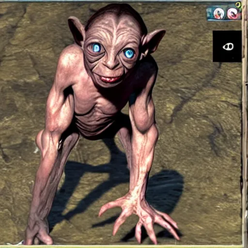 Image similar to gollum twitch streaming, realistic