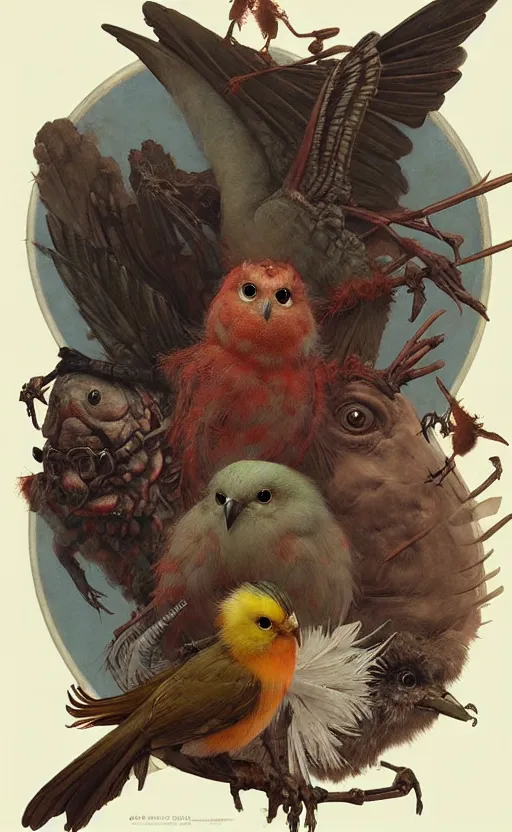 Image similar to anthro bird creature painting by chiara bautista, beksinski and norman rockwell and greg rutkowski weta studio, and lucasfilm