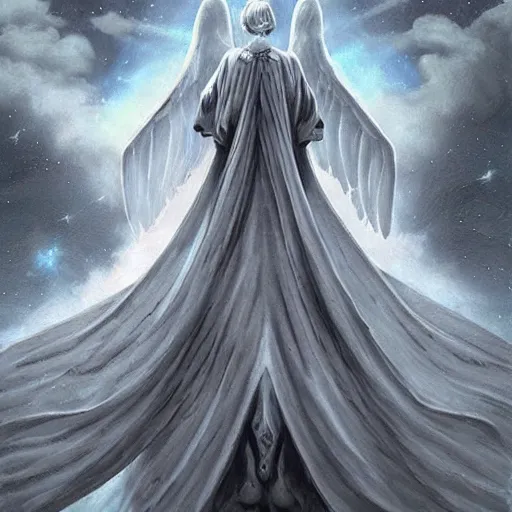 Image similar to angels in the sky, artistic, epic, detailed, realistic, point of view,