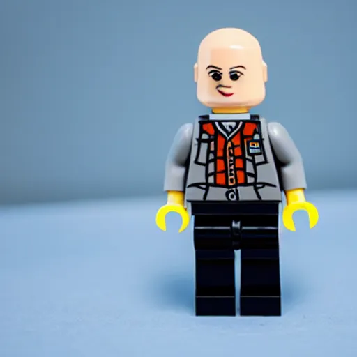 Prompt: jean luc picard lego mini figure