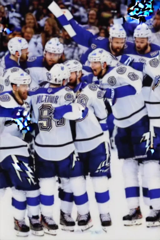 Prompt: tampa bay lightning winning the stanley cup