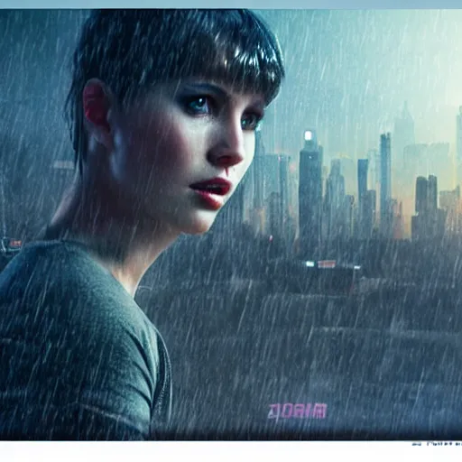 Image similar to joi from blade runner 2 0 4 9 as a giant billboard in the sky 8 k hyperdetailed photorealism hdr