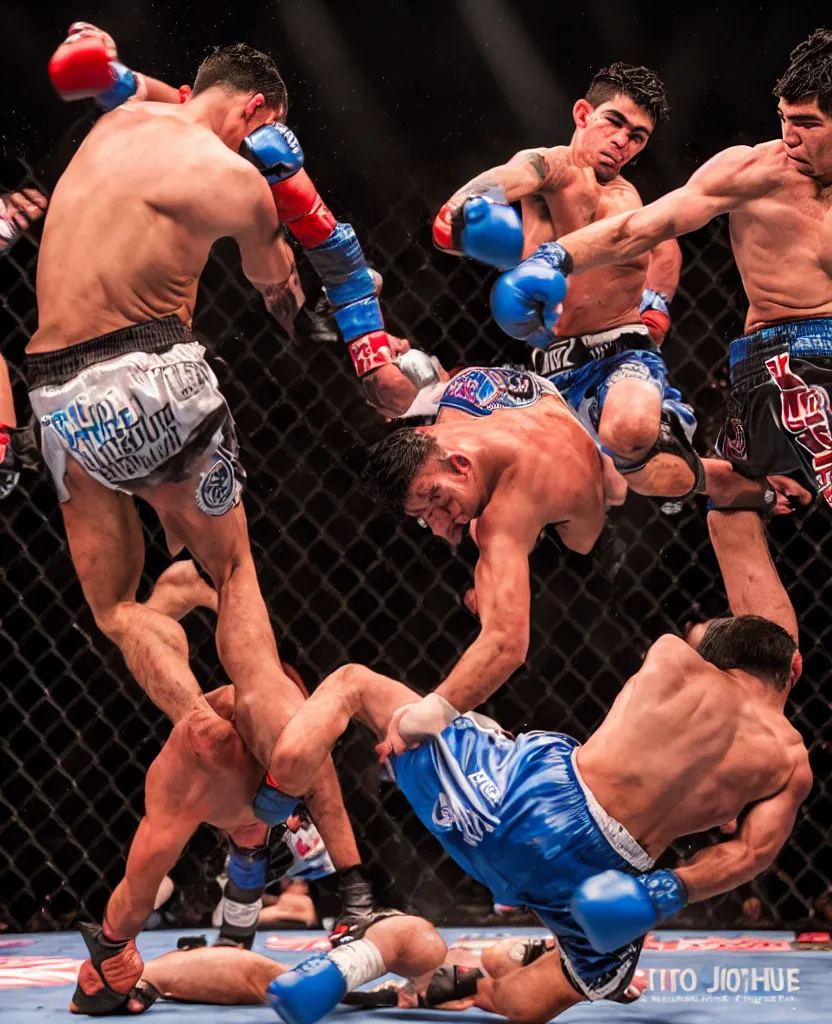 Image similar to chito vera knocks out dominick cruz via headkick, by annie leibovitz and steve mccurry, natural light, detailed face, canon eos c 3 0 0, ƒ 1. 8, 3 5 mm, 8 k, medium - format print