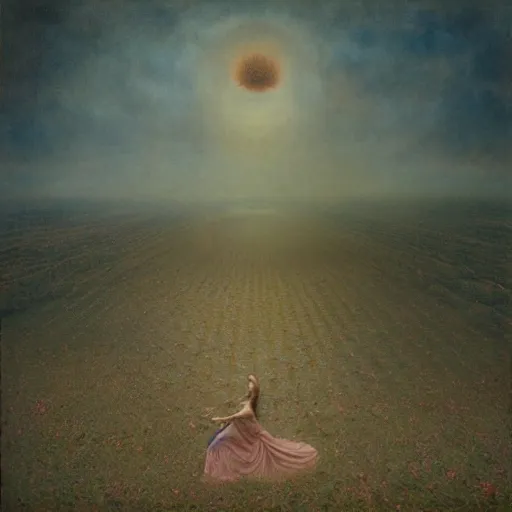 Image similar to a hyper realistic photograph of my hopes floating through a surreal landscape of fears by agostino arrivabene