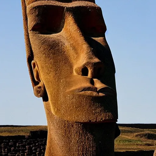 Image similar to gigachad as Easter island head