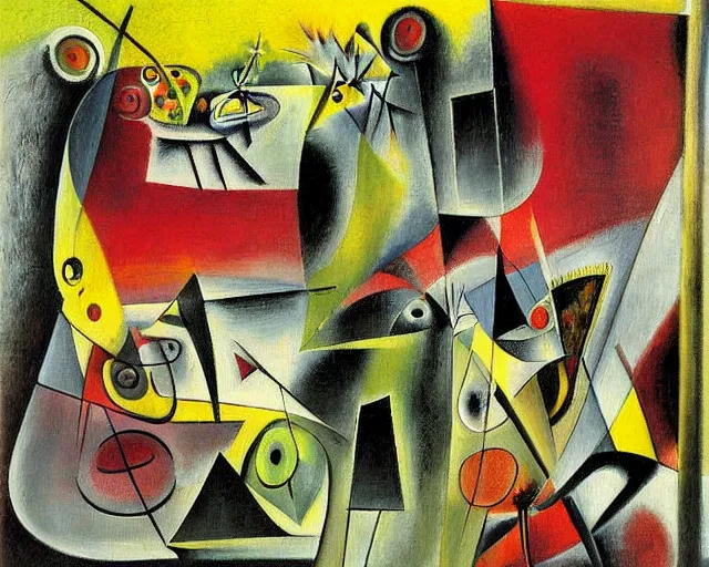 Prompt: a painting by roberto matta
