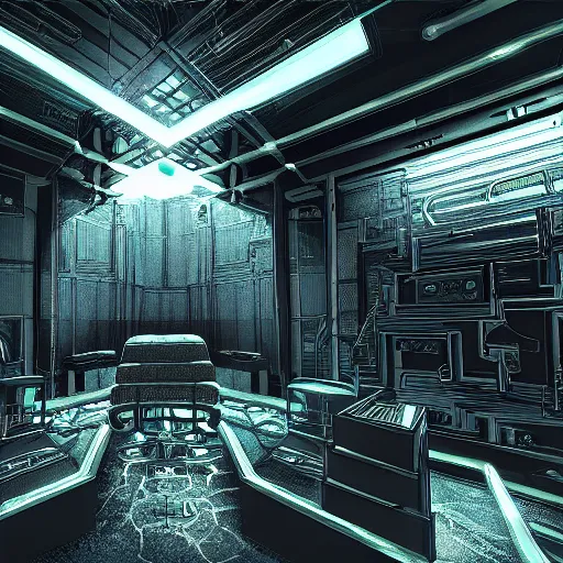 Image similar to the mind throne within the simulation chamber, digital art, highly detailed, epic composition, cinematic lighting