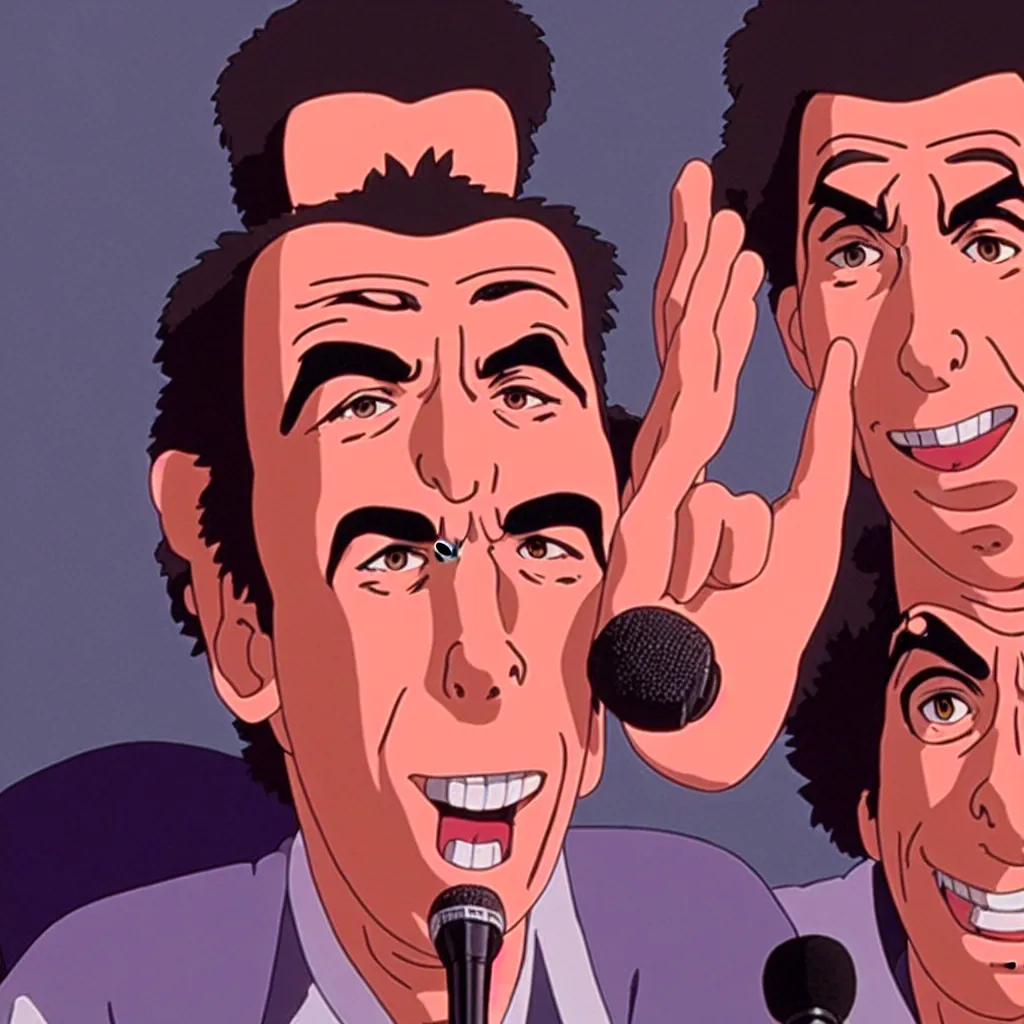 Image similar to michael richards kramer stand up special studio ghibli