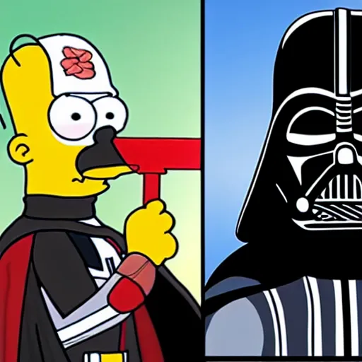 Prompt: darth vader as a simpsons character