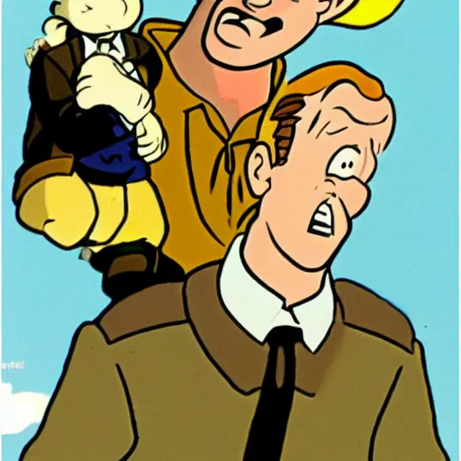 Image similar to tintin as drawn by don bluth