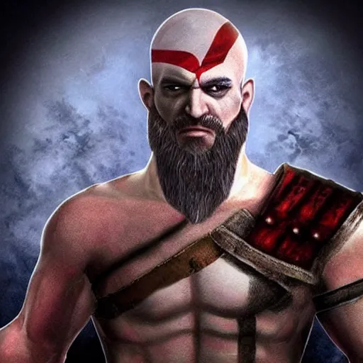 Image similar to benjamin netanyahu!!! as kratos from god of war