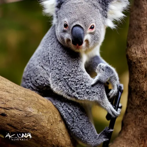 Image similar to ninja koala as a ninja, beautiful award winning professional creature profile photography