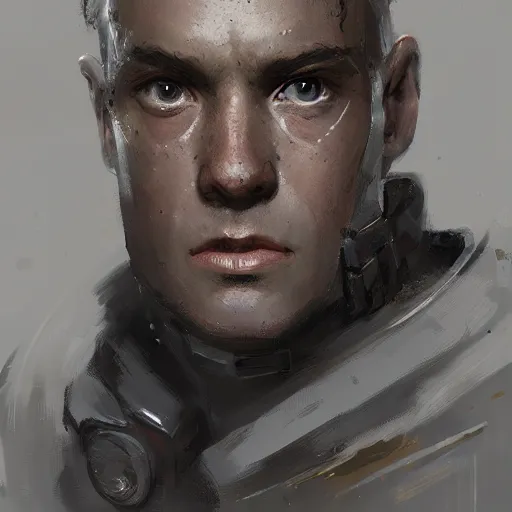Prompt: portrait of a man by greg rutkowski, a soldier of the galactic federation wearing a gray and red tactical gear, star wars expanded universe, highly detailed portrait, digital painting, artstation, concept art, smooth, sharp foccus ilustration, artstation hq