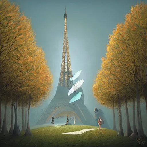 Image similar to Paris, artwork by Gediminas Pranckevicius,