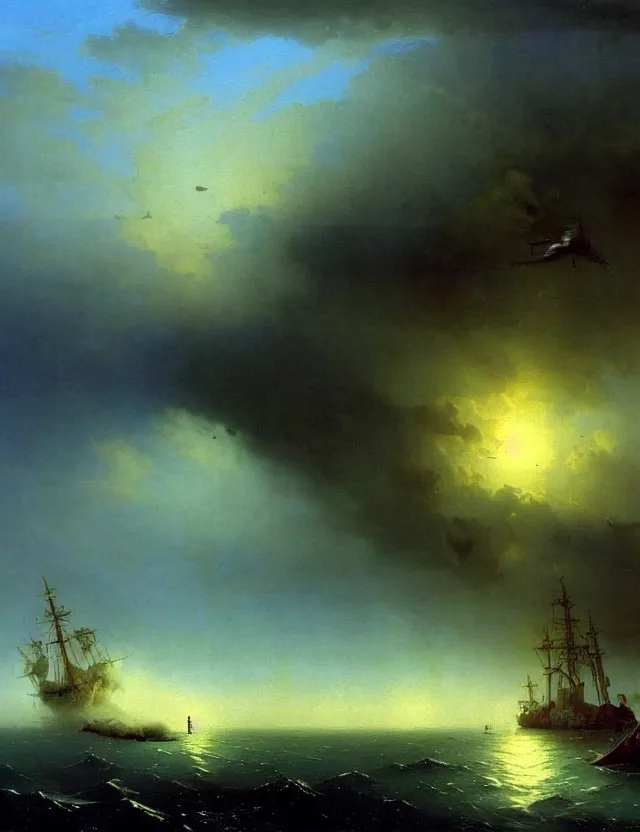 Image similar to post apocalypic city and sea dramatic art station aivazovsky