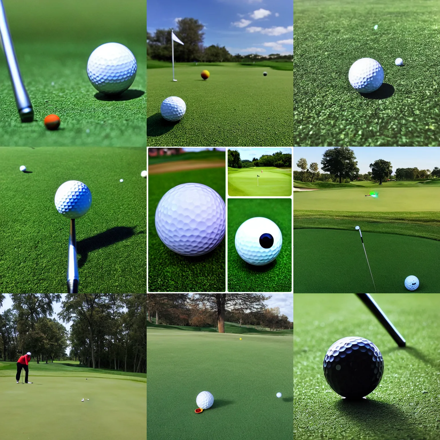 Prompt: golfing with eyeball as golf ball