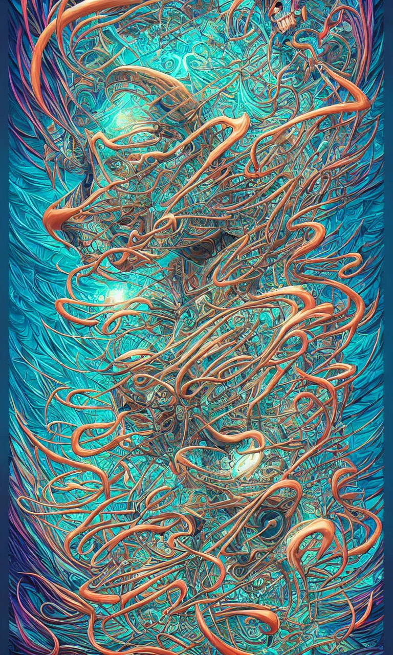 Image similar to android jones alex grey mark cooper, artgerm artstation award winning photorealistic detailed hypervivid intense fantasy concept art, hypervivid intense mcbess, the sea by dan mumford