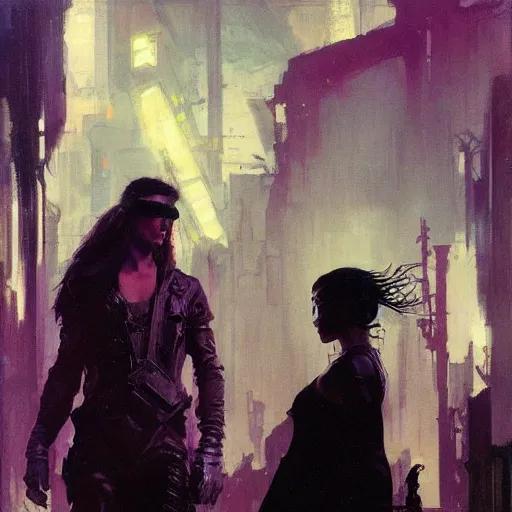 Image similar to cyberpunk, intricate, elegant, highly detailed, greg manchess, mucha, liepke, ruan jia, jeffrey catherine jones, ridley scott