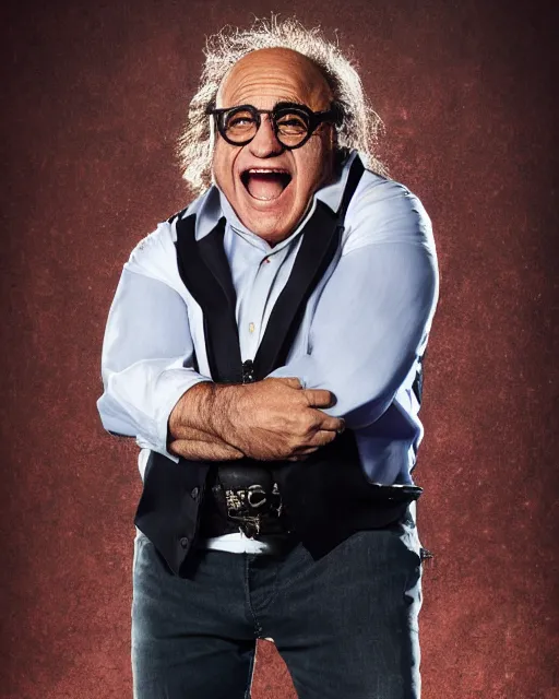 Image similar to portrait of danny devito as a wwe professional wrestler. photographic, photography