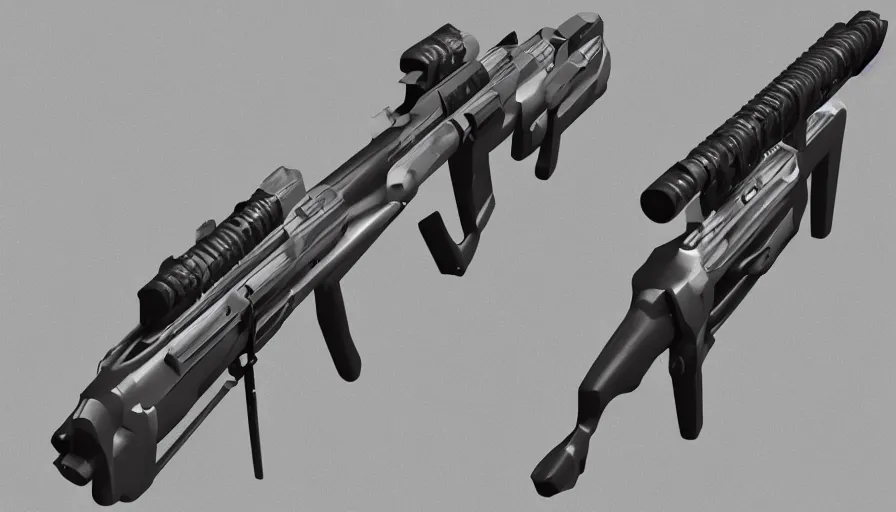 Image similar to a futuristic rifle design