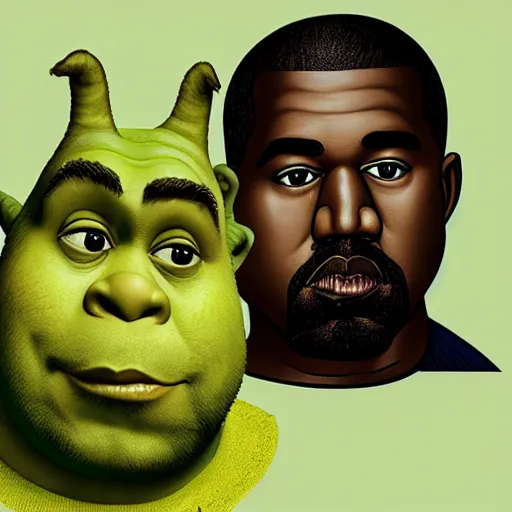 Image similar to portrait of Shrekye West, kanye, shrek