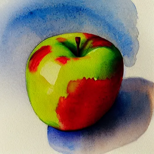 Prompt: apple by ivo jordanov, # artoftheday # watercolours # watercolor _ art