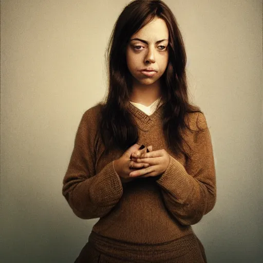 Image similar to a masterpiece portrait photo of a beautiful young woman who looks like a tai aubrey plaza