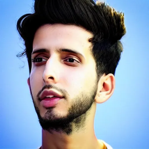 Image similar to “a realistic detailed photo of a guy who is an attractive humanoid who is half robot and half humanoid, who is a male android, singer Sebastian Yatra, shiny skin, posing like a statue, blank stare”