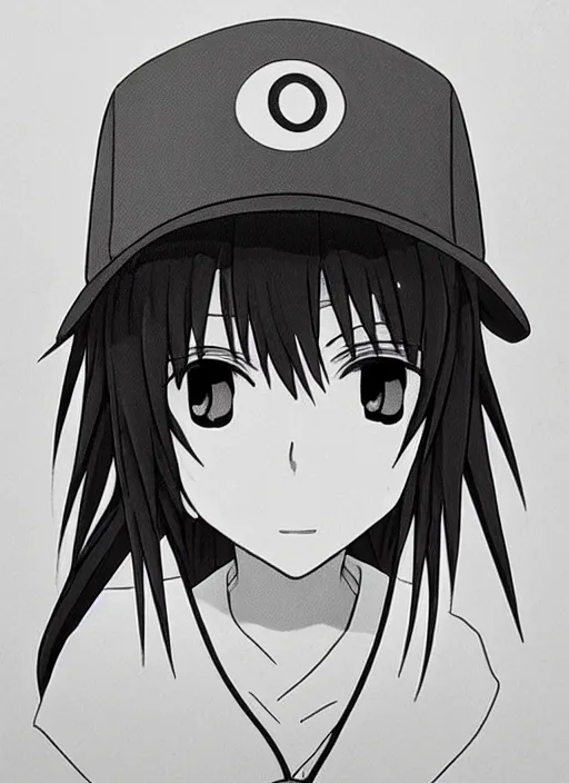 Prompt: close up of a young anime girl, smiling, wearing a baseball hat, finely detailed features, perfect art, trending on pixiv fanbox, painted by masashi kishimoto.