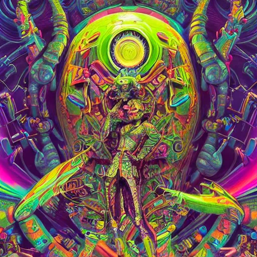 Image similar to An extremely psychedelic experience, colorful, surreal, mecha, LSD, face, jet turbine, tarot, detailed, intricate, elegant, highly detailed, super detailed, insane detailed, digital painting, concept art, smooth, sharp focus, octane render, illustration, art by josan gonzales, Krenz Cushar, Marco Plouffe, dan mumford, Artem Demura and alphonse mucha