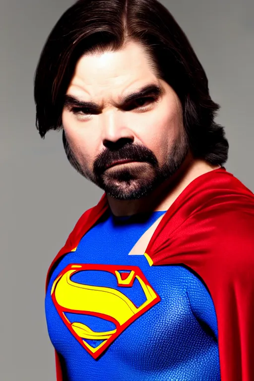 Image similar to matt berry as superman, highly detailed face