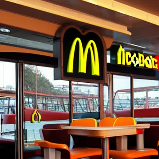 Prompt: mcdonalds on a boat