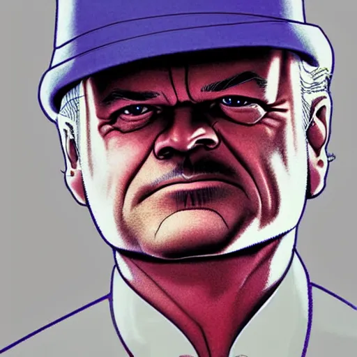 Image similar to kelsey grammer retro minimalist portrait by jean giraud, moebius starwatcher comic, sharp, smooth face, 8 k