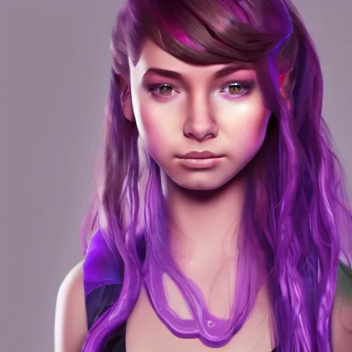 Prompt: artstation young teen with purple eyes and tentacles on her head, furious, very detailed, portrait, high contrast, unreal engine 5