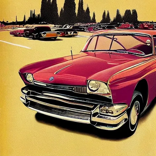 Prompt: car poster from the 60’s