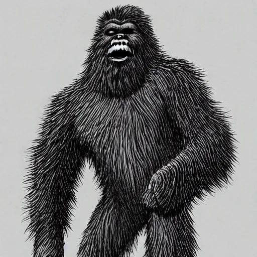 Image similar to Sasquatch, Hiroaki Tsutsumi style