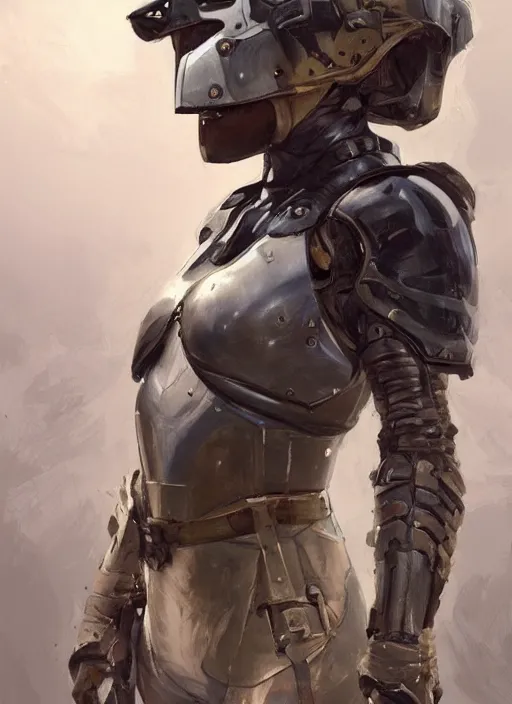 Image similar to a professional painting of a beautiful young female, clothed in stealth armor, military helmet, olive skin, long dark hair, beautiful bone structure, symmetrical facial features, intricate, elegant, digital painting, concept art, smooth, sharp focus, illustration, from Metal Gear, by Ruan Jia and Mandy Jurgens and Artgerm and William-Adolphe Bouguerea