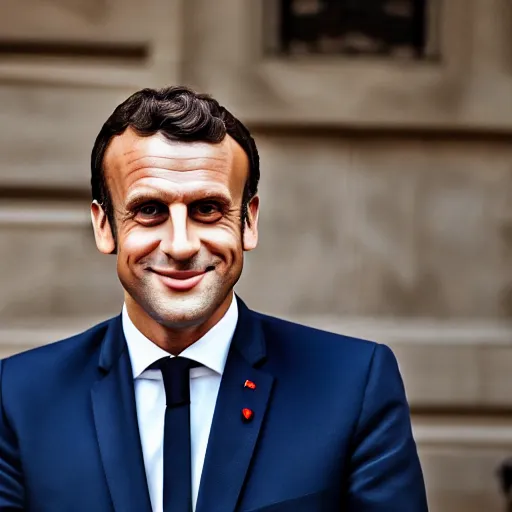 Image similar to californian Emmanuel Macron, 50mm photography, high quality, 4K