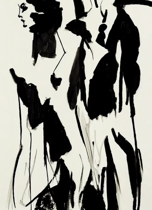 Prompt: Twin Peaks artwork by David Downton