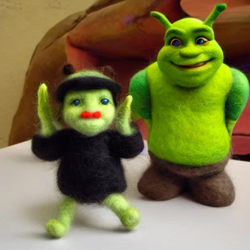 Image similar to shrek needle felted + needle felting art